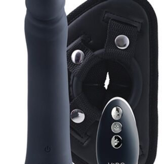 Diki Vibrating Dildo with Harness - Black