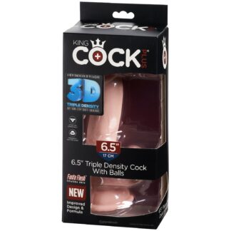King Penis Plus Triple Density Dildo with Balls 7.9 inches - Nude
