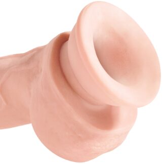 King Penis Plus Triple Density Dildo with Balls 9.4 inches - Nude