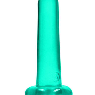 RealRock Non Realistic Dildo with Suction Cup - 5.3" - Turquoise