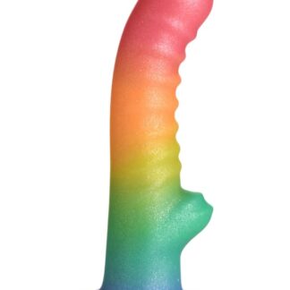 Simply Sweet Ribbed Rainbow Dildo