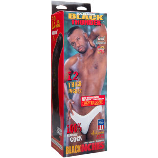 Vac-U-Lock Doc Johnson Black Thunder Dildo 11.8 inches - Brown