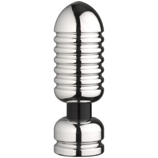 E-stim Systems E-stim Large Deviant Electrode Butt Plug - Silver