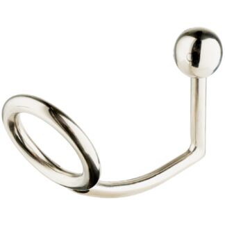 Kiotos Bizarre Penis Ring with Anal Lock - Silver