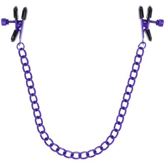 Merci Doc Johnson Chained Up Nipple Clamps - Purple