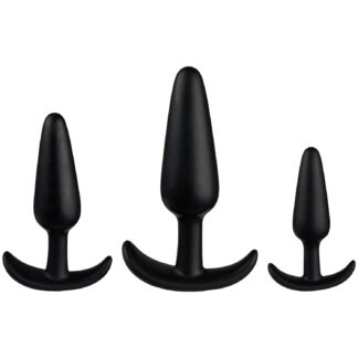 Merci Doc Johnson Tush Trainer 3 Piece Silicone Set - Black