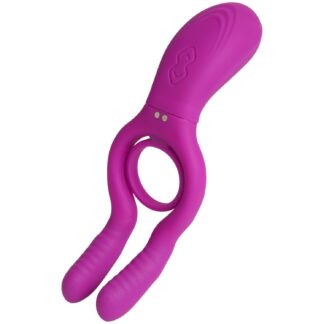 baseks Dual Fun Couple's Penis Ring - Purple