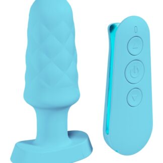 Loveline Velvet - Remote Control Vibrating Plug - Blue