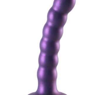 Ouch! Beaded G-Spot Dildo - 5" - Metallic Purple