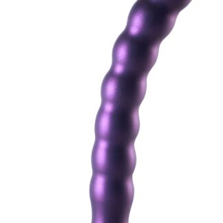 Ouch! Beaded G-Spot Dildo - 8" - Metallic Purple