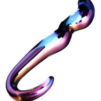 Blue Flame Curved Glass Dildo