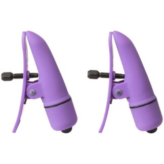 CalExotics Nipple Clamps with Vibrator - Purple