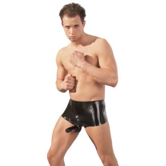 Late X Latex Shorts - Black - L/XL