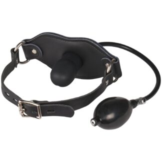 Master Series Silencer Inflatable Silicone Penis Gag - Black