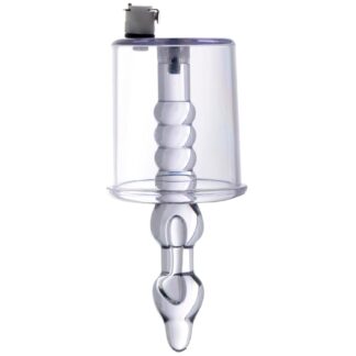 Tom of Finland Anal Rosebud Vacuum with Beaded Rod - Clear